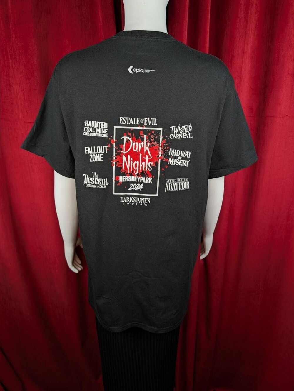 2024 Hershey Park Dark Nights Cast & Crew Black Short Sleeve Crewneck T-shirt
